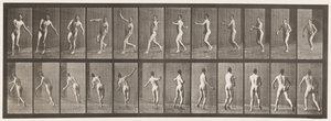 Płyta 290.Cricket; Kręgle na ramię, 1885 autorstwa Eadweard Muybridge