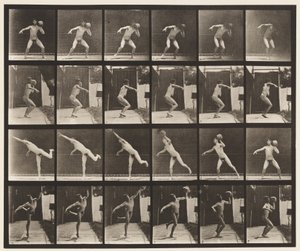 Płyta 315. Podnoszenie 20-funtowego kamienia autorstwa Eadweard Muybridge