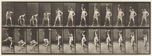 Płyta 320. Podnoszenie 50-funtowego głupiego dzwonka autorstwa Eadweard Muybridge