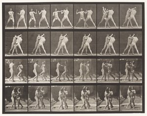 Płyta 330. Boks; Cross-counter (buty) autorstwa Eadweard Muybridge