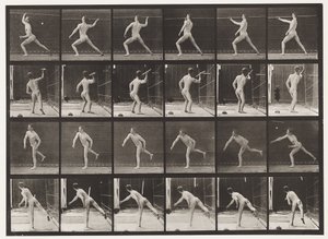 Płyta 360. Rzucanie włócznią, 1872-1885 autorstwa Eadweard Muybridge