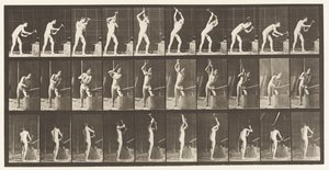 Tabliczka 378. Kowal, Kucie w kowadle, Dwie ręce autorstwa Eadweard Muybridge