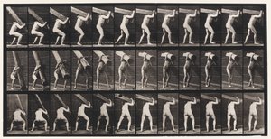 Płyta 383. Podnoszenie kłody na ramieniu autorstwa Eadweard Muybridge
