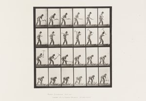 Płyta 386. Górnik używający kilofa autorstwa Eadweard Muybridge