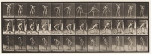 Tabliczka 387. Rolnik używający łopaty o długiej rękojeści autorstwa Eadweard Muybridge