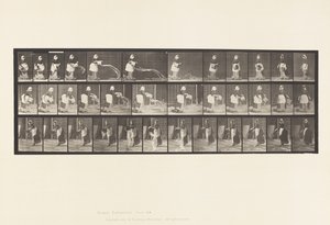 Płyta 404. Opróżnianie wiadra na wodę, 1885 autorstwa Eadweard Muybridge
