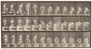 Talerz 410. Wychodzenie z wanny, siadanie, wycieranie stóp autorstwa Eadweard Muybridge