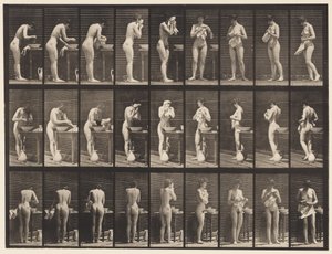 Płyta 412. Mycie, wycieranie twarzy i obracanie autorstwa Eadweard Muybridge