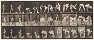 Talerz 419. Toaleta, pochylanie się, rzucanie owinięcia wokół ramion autorstwa Eadweard Muybridge