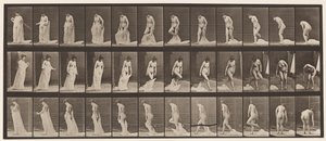 Płyta 430. Toaleta; Zdejmowanie odzieży, 1872-1885 autorstwa Eadweard Muybridge