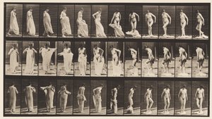 Talerz 431. Toaleta; Zdejmowanie odzieży autorstwa Eadweard Muybridge