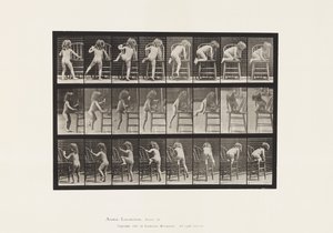 Tabliczka 475. Dziecko, wstawanie na krześle autorstwa Eadweard Muybridge