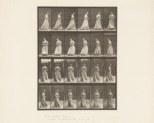 Tablica 48. Chodzenie i obracanie się Bukiet na obie ręce, 1885 autorstwa Eadweard Muybridge