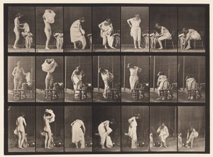 Tablica 493. Różne fazy toalety, 1872-1885 autorstwa Eadweard Muybridge