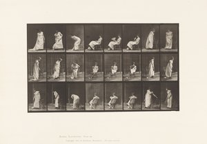 Tabliczka 518. Siedzenie, wstawanie itp., 1885 autorstwa Eadweard Muybridge