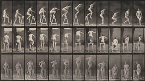Tablica numer 171. Wejście na kozioł, zeskok i obrót autorstwa Eadweard Muybridge