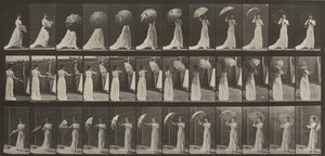 Tablica numer 461. Otwieranie parasolki i odwracanie się autorstwa Eadweard Muybridge