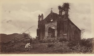 Ruiny kościoła San Miguel, Panama, 1877 (zdjęcie) autorstwa Eadweard Muybridge