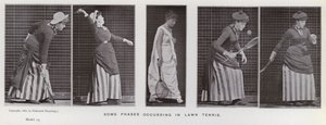 Postać ludzka w ruchu: niektóre fazy występujące w tenisie ziemnym (zdjęcie czarno-białe) autorstwa Eadweard Muybridge