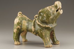 Figura nagrobna szczekającego psa, początek I-początek III w. (ceramika)