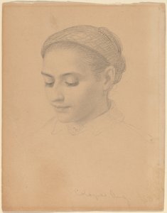 Głowa młodej kobiety autorstwa Eastman Johnson