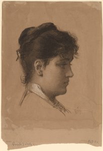 Głowa młodej kobiety autorstwa Eastman Johnson