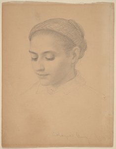 Głowa młodej kobiety autorstwa Eastman Johnson