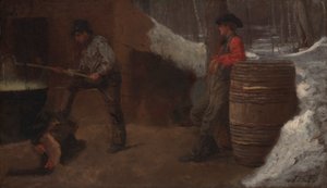 Obóz Cukru (znany również jako Robienie Cukru Klonowego lub Susan Ray autorstwa Eastman Johnson