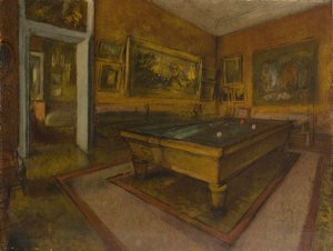 Sala bilardowa w Ménil-Hubert autorstwa Edgar Degas