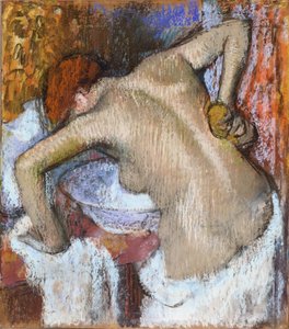 Kobieta nabiera na plecy autorstwa Edgar Degas