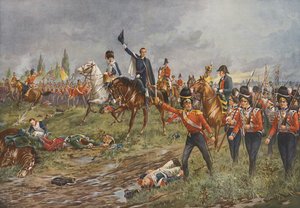 Cała linia pójdzie naprzód! (kolorowa litografia) autorstwa Edgar Alfred (after) Holloway