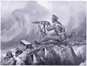 Szeregowy Lynn umiera na zatrucie gazem, służy karabinem maszynowym i odpiera niemiecki atak. Ypres kwiecień 1915
