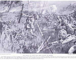 Śmierć Lance Nak Bhau Savant w Mazera na Tigris grudzień 1914 autorstwa Edgar Alfred Holloway