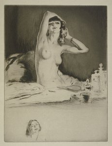 Kobieta w toalecie, ilustracja do „Mitsou” Sidonie-Gabrielle Colette (1873-1954) opublikowana w 1930 r. (akwaforta i sucha igła)