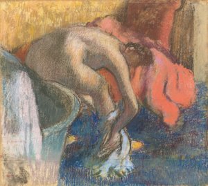 Po kąpieli kobieta suszy nogę autorstwa Edgar Degas