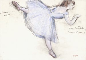 Arabeska tancerka w widoku profilu, 1885-90 autorstwa Edgar Degas