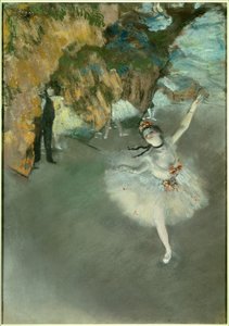 Balet, gwiazda lub tancerz na scenie autorstwa Edgar Degas