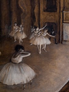 Powtórzenie baletu na scenie (detal). 1874. Olej na płótnie. autorstwa Edgar Degas