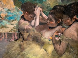 Za kulisami (detal) (znani również jako „Żółte tancerki”). 1874-1876. Olej na płótnie. autorstwa Edgar Degas