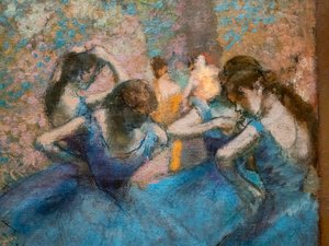 Niebiescy tancerze (szczegóły). Około 1893-96. Olej na płótnie. autorstwa Edgar Degas