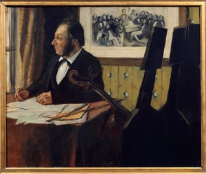 Pilet wiolonczelista, Louis Marie Pilet (1815-1877). Obraz Edgara Degasa (1834-1917) 1869 Nd. 0,50 x 0,61 m Paryż. Musee d