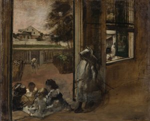 Dziedziniec domu w Nowym Orleanie, 1872-1873. autorstwa Edgar Degas
