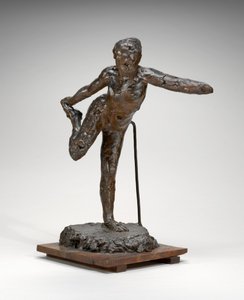 Tancerka trzymająca prawą stopę w prawej ręce, prawdopodobnie 19001911. autorstwa Edgar Degas