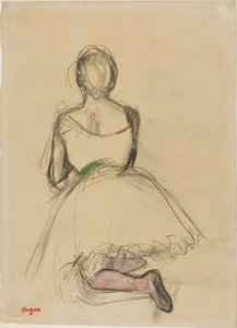 Tancerka klęcząca, widziana od tyłu autorstwa Edgar Degas