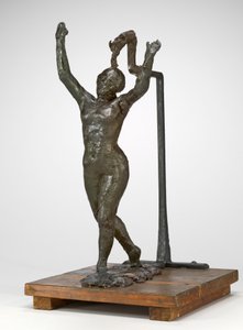 Tancerz posuwający się do przodu, z uniesionymi rękami, ok. godz. 18851890. autorstwa Edgar Degas