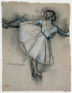 Tancerka w barze, ok. 1885 (węgiel z pastelem i białą kredą na papierze) autorstwa Edgar Degas