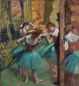 Tancerze w różu i zieleni (Tancerze, Róż i zieleń) (olej na płótnie) autorstwa Edgar Degas