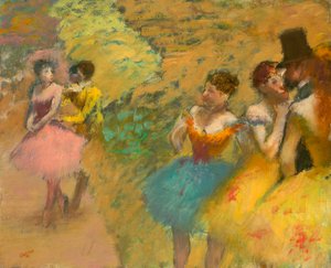 Tancerze (za kulisami opery) autorstwa Edgar Degas