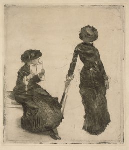 Malarka Mary Cassatt w Luwrze, kolekcja starożytności autorstwa Edgar Degas