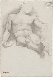 Badanie – Leżący nagi mężczyzna autorstwa Edgar Degas
